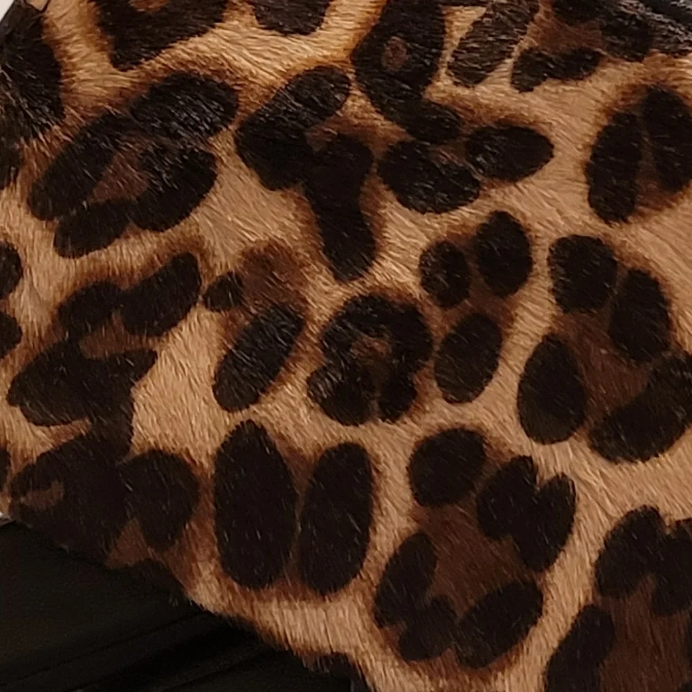 J McLaughlin Camilla Leather Leopard Gloves Size Medium New With Tag